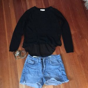 black crop sweater